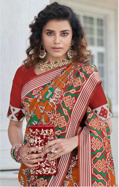 Stunning Patola Silk Saree with | A Graceful Addition to Your Wardrobe