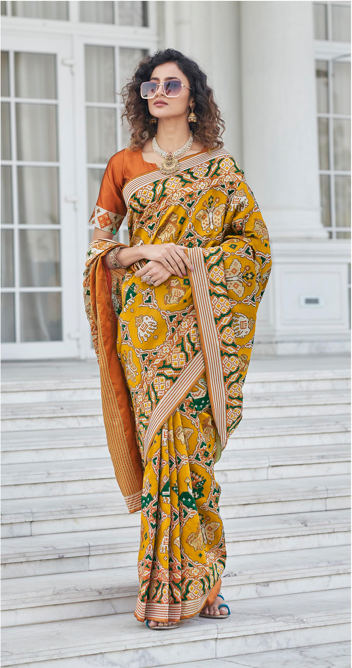 Stunning Patola Silk Saree with | A Graceful Addition to Your Wardrobe