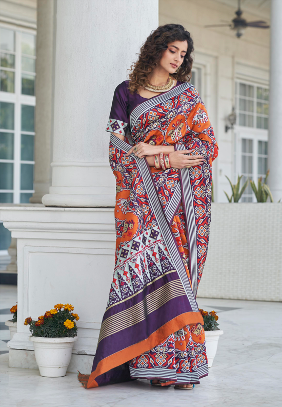 Stunning Patola Silk Saree with | A Graceful Addition to Your Wardrobe