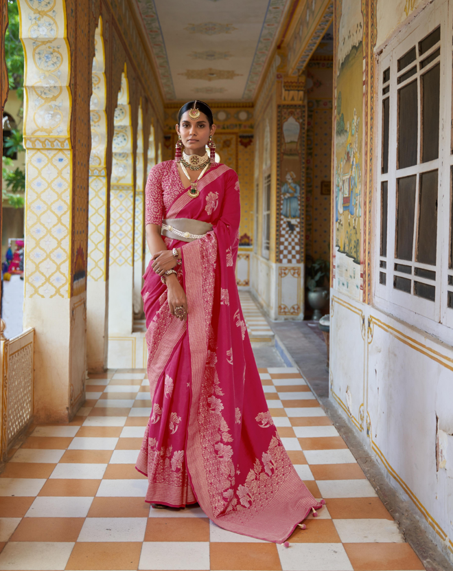 Gorgeous Smooth Silk Saree with | An Exclusive Designer Masterpiece