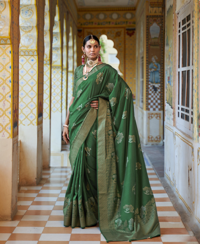 Gorgeous Smooth Silk Saree with | An Exclusive Designer Masterpiece