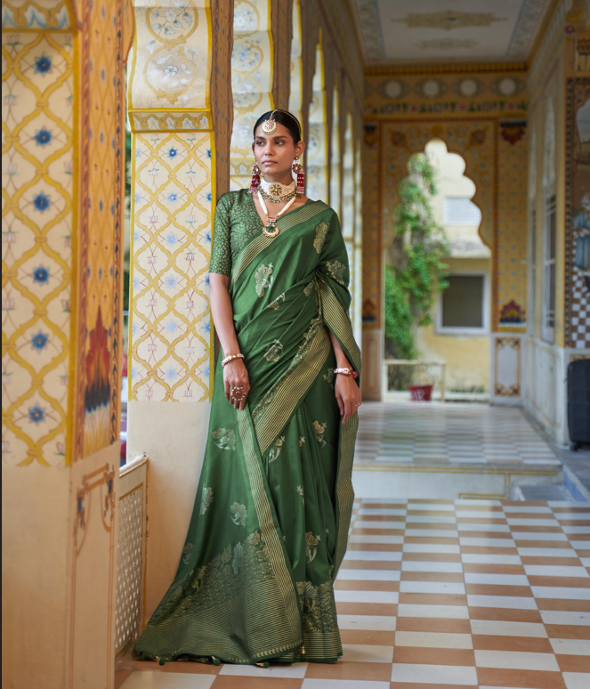 Gorgeous Smooth Silk Saree with | An Exclusive Designer Masterpiece