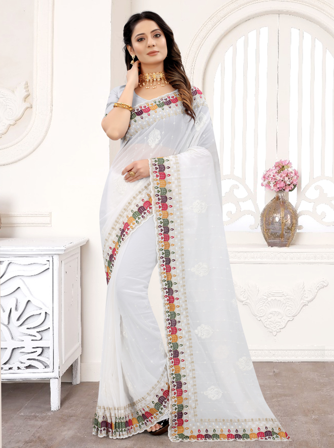 Charming Georgette Saree with | A Graceful Addition to Your Wardrobe