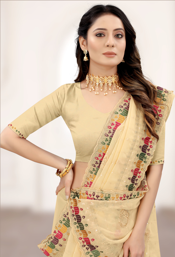 Charming Georgette Saree with | A Graceful Addition to Your Wardrobe