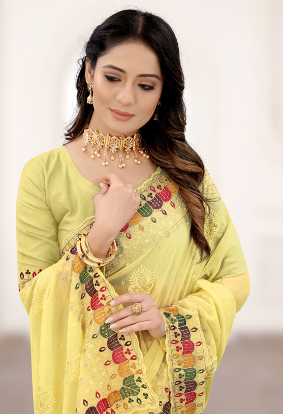 Charming Georgette Saree with | A Graceful Addition to Your Wardrobe