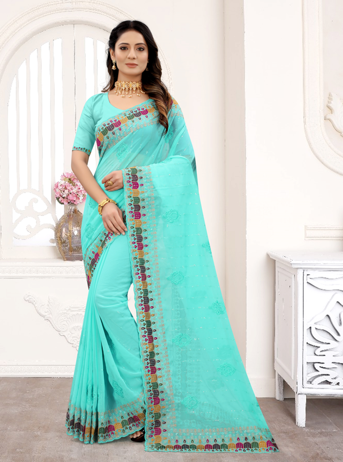 Charming Georgette Saree with | A Graceful Addition to Your Wardrobe