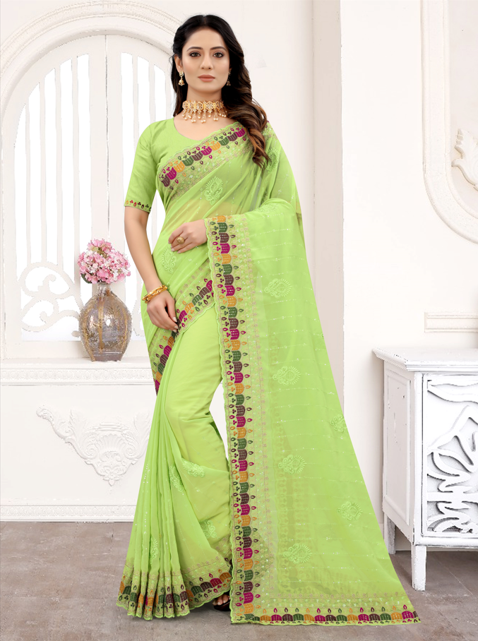 Charming Georgette Saree with | A Graceful Addition to Your Wardrobe