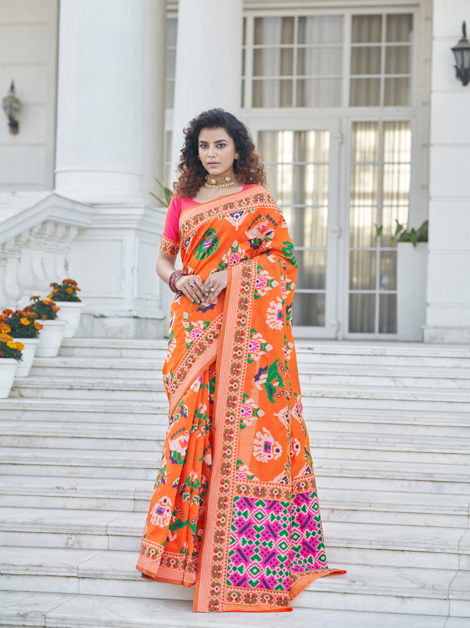 Breathtaking Patola Silk Saree with | A Graceful Addition to Your Wardrobe