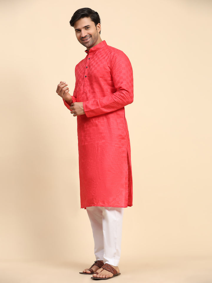 Red kurta pajama for men, perfect blend of tradition, comfort, and elegance.