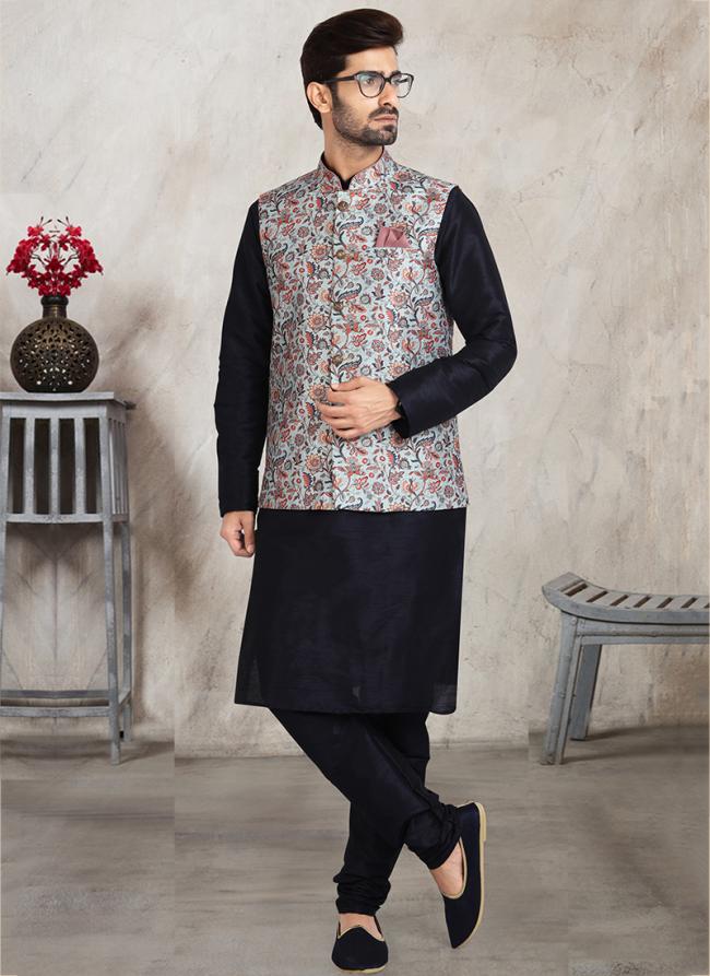 Exclusive  Sky Blue Designer Art Silk Premium Kurta Pajama | Fashioned for Classic Charm & Modern Comfort