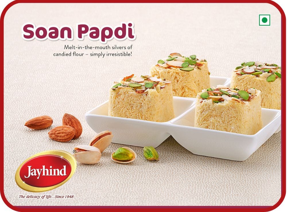 Soan Papdi Traditional Indian mithai, a delicate and sweet treat made with ghee.