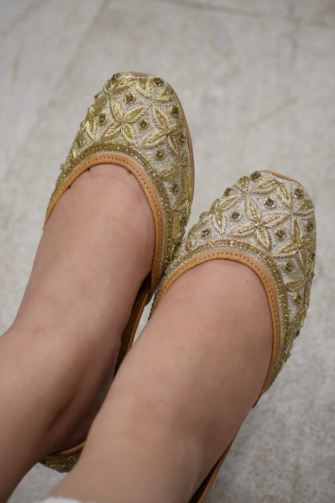 Designer Star Jutti | Pure Leather Footwear with Exquisite Zari Embellishments