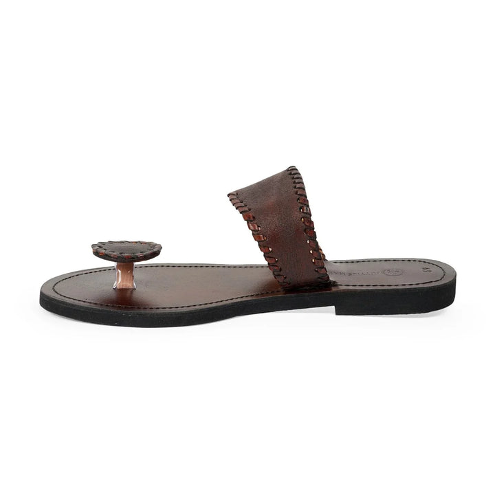 Brown Leather Kolhapuri | Handcrafted Ethnic Sandals with Cushion Comfort