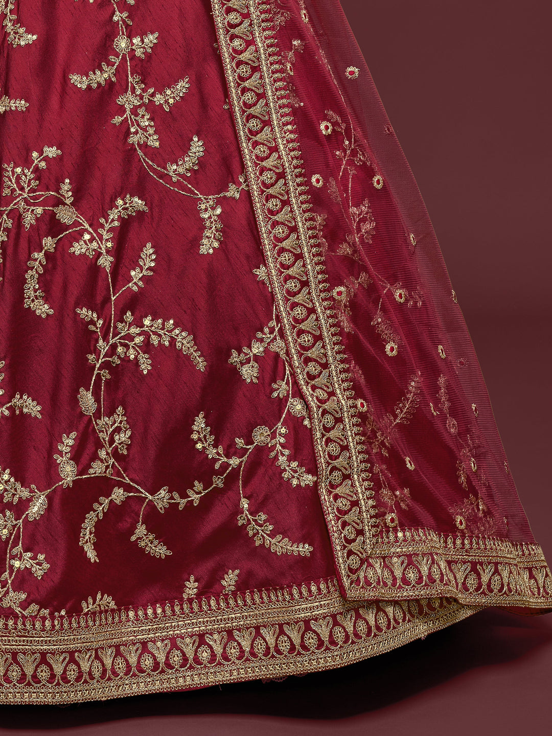 Stylish Traditional Maroon Lehenga Dress | Reception & Occasion Wear