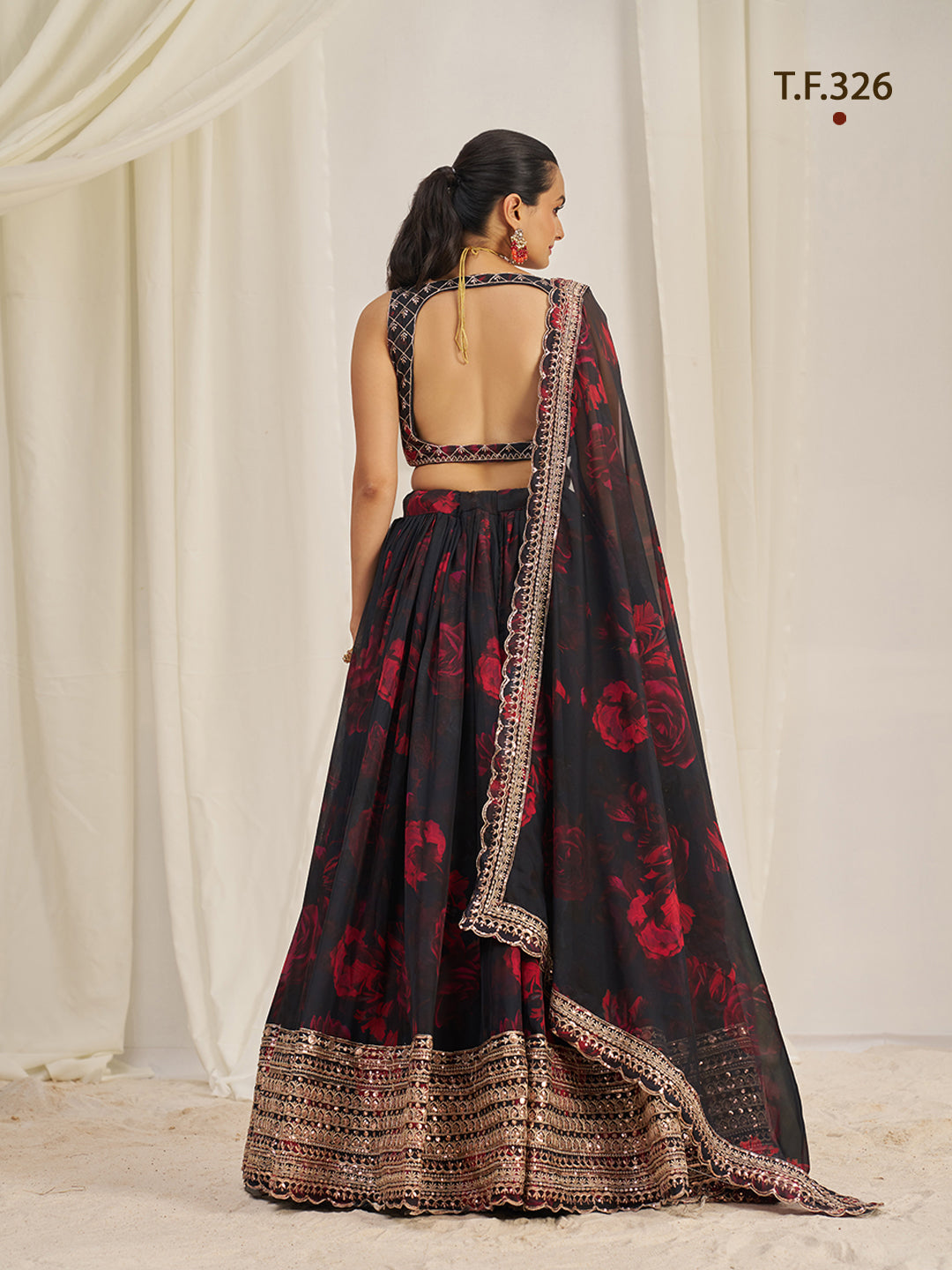 Women Floral Print Flared Lehenga Choli | Semi-Stitch with Dupatta