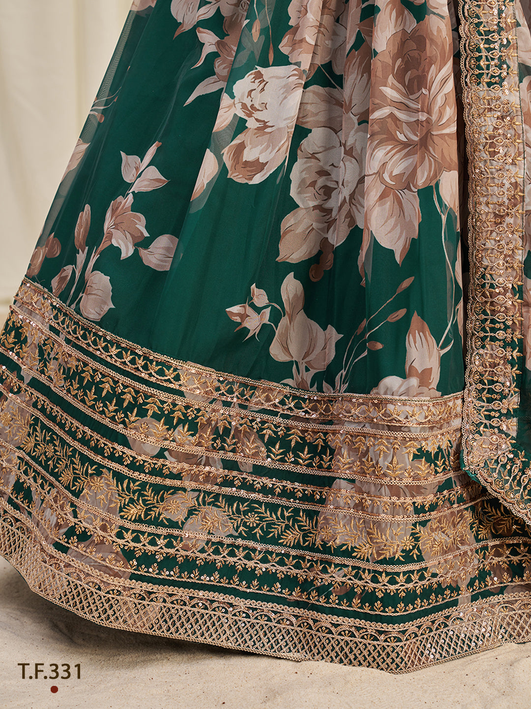 Women Floral Print Flared Lehenga Choli | Semi-Stitch with Dupatta