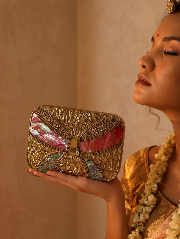 Naina Mother of Pearl Clutch | Elegant Designer Handbag for Events