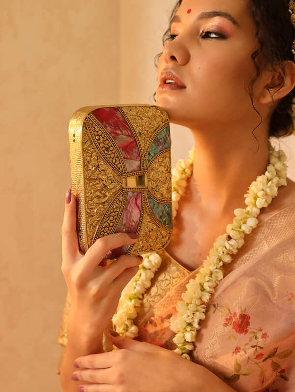 Naina Mother of Pearl Clutch | Elegant Designer Handbag for Events