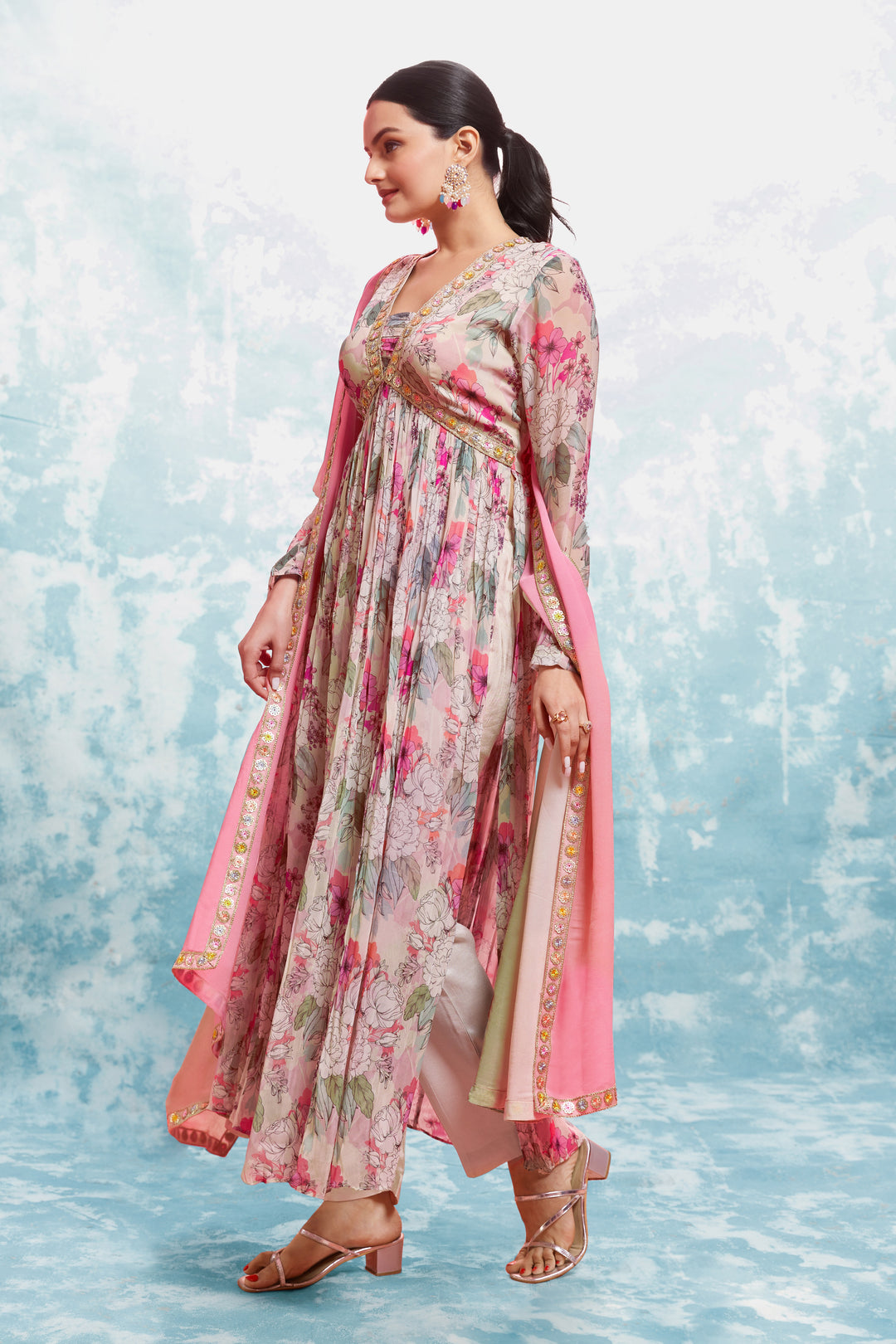 Printed and Embroidered Salwar Suit | Georgette Fabric with Dupatta