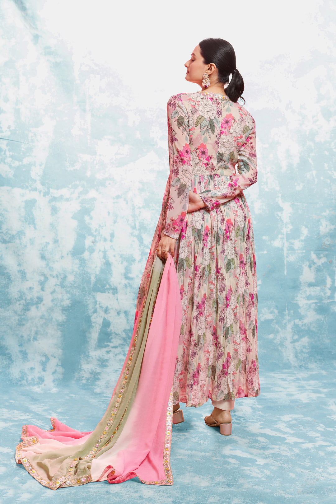 Printed and Embroidered Salwar Suit | Georgette Fabric with Dupatta