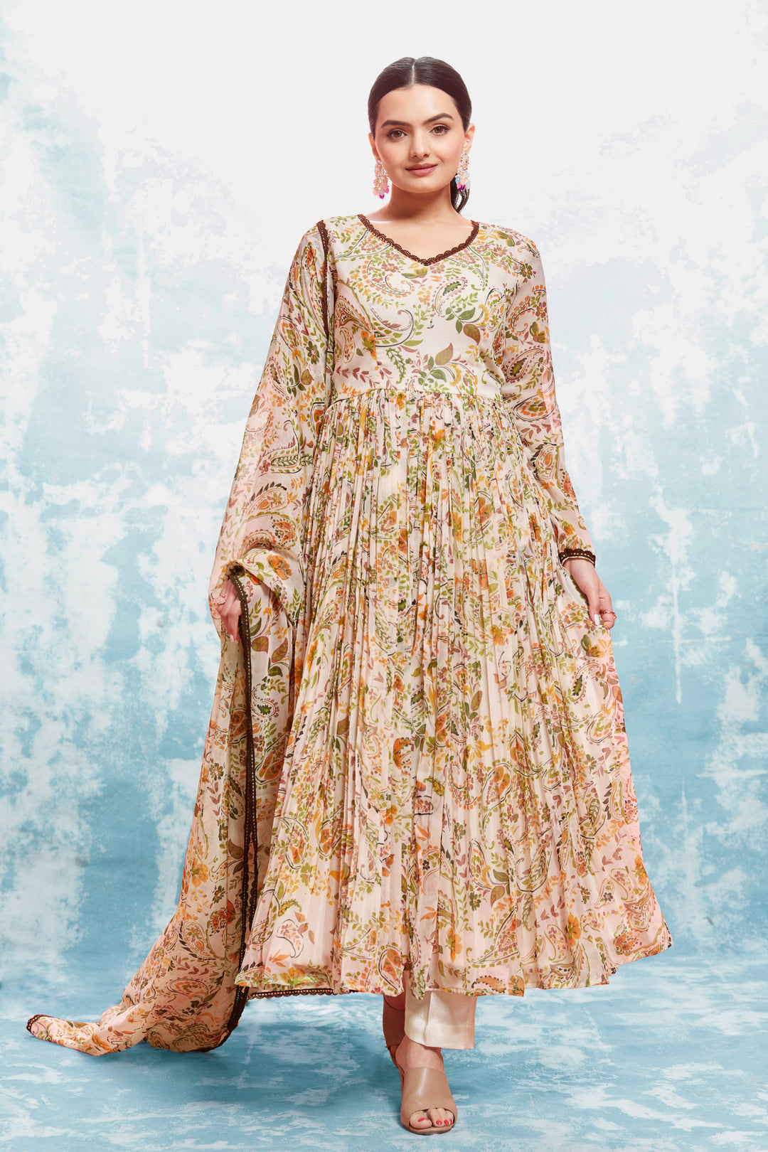 Stylish Printed Salwar Suit | Georgette Fabric with Matching Dupatta