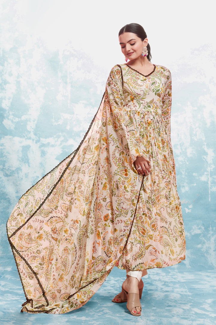 Stylish Printed Salwar Suit | Georgette Fabric with Matching Dupatta