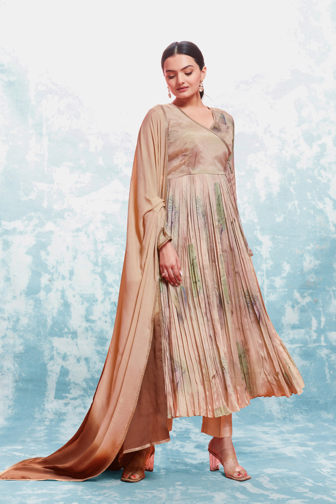 Stylish Chinon Silk Salwar Suit | Printed Design with Dupatta