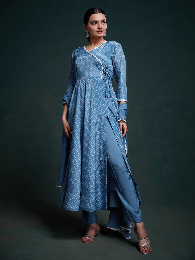 Designer Shalwar Kameez | Cotton-Feel Chinon Silk for Festivals