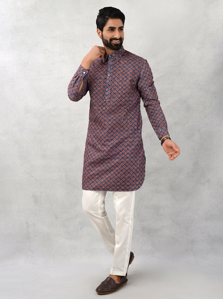 Stylish multicolor cotton kurta pajama for men, USA festive wear