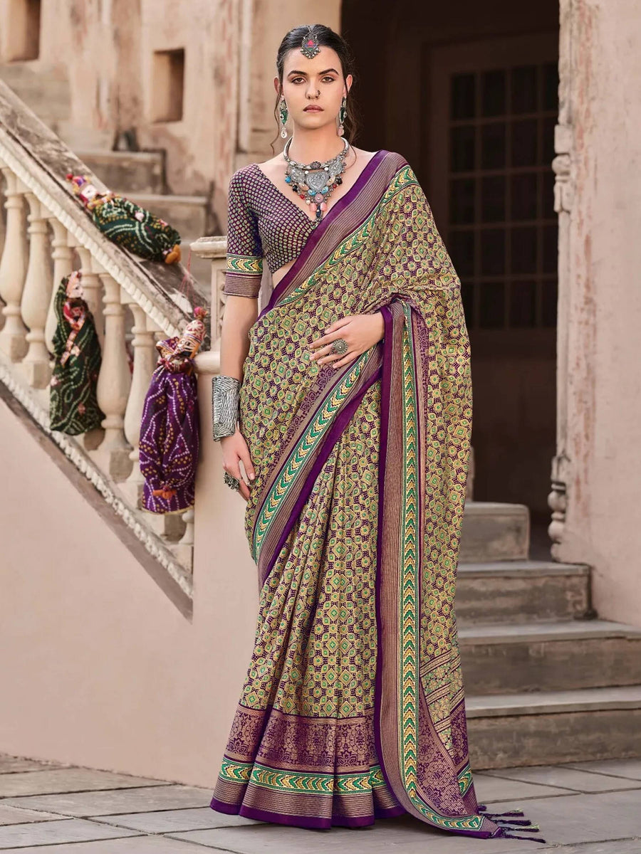 Purple silk saree crafted for elegance and style.