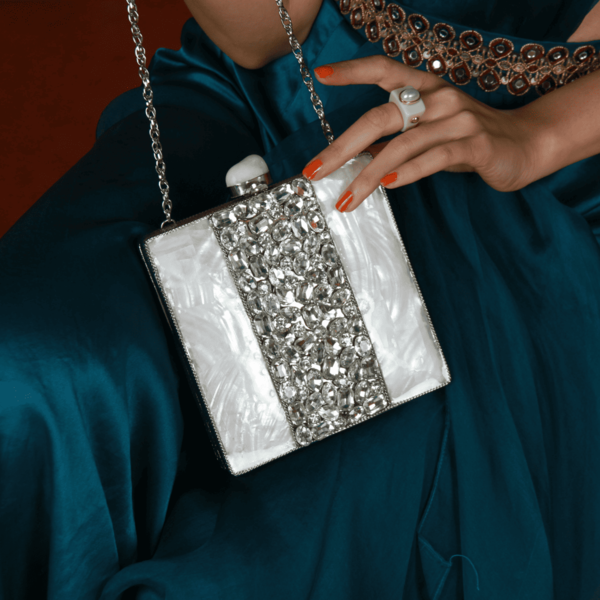 Liyana Mother of Pearl Clutch | Contemporary Handcrafted Elegance