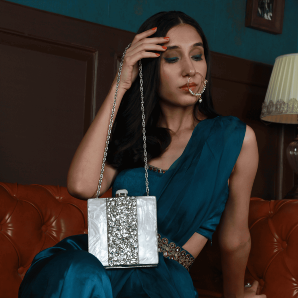 Liyana Mother of Pearl Clutch | Contemporary Handcrafted Elegance