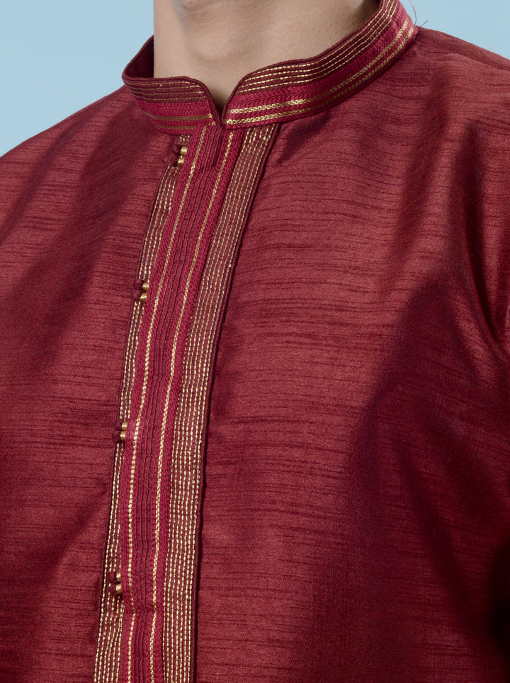 Wine kurta pajama for men, crafted to enhance your festive appearance effortlessly.