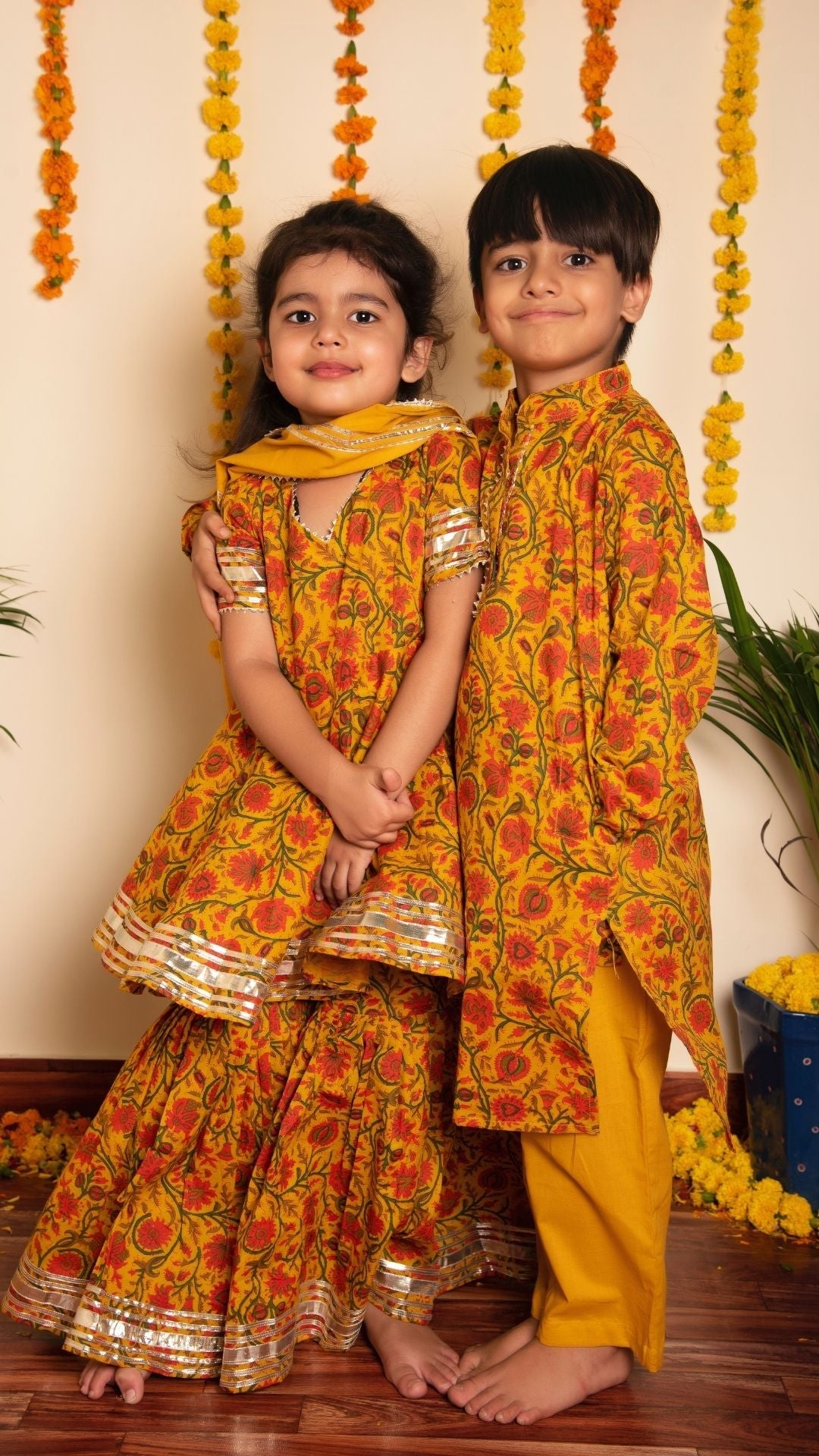 BACHPAN DARPAN HAND BLOCK KURTA PANT SET - Pomcha Jaipur