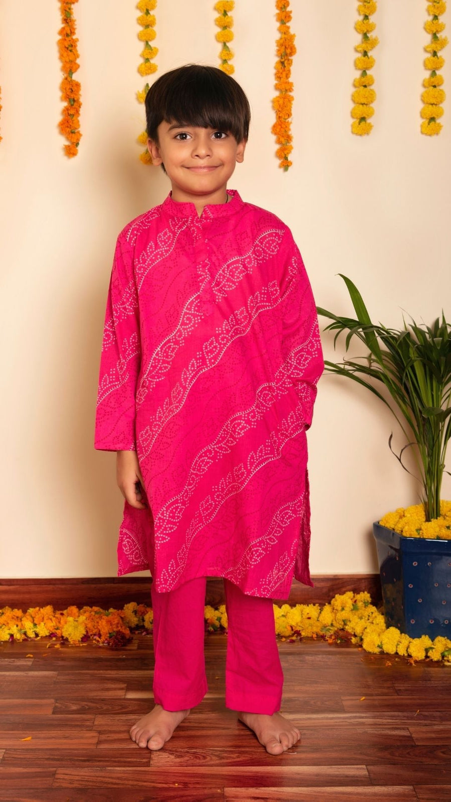 Bachpan bhendhaj pink kurta set - Pomcha Jaipur