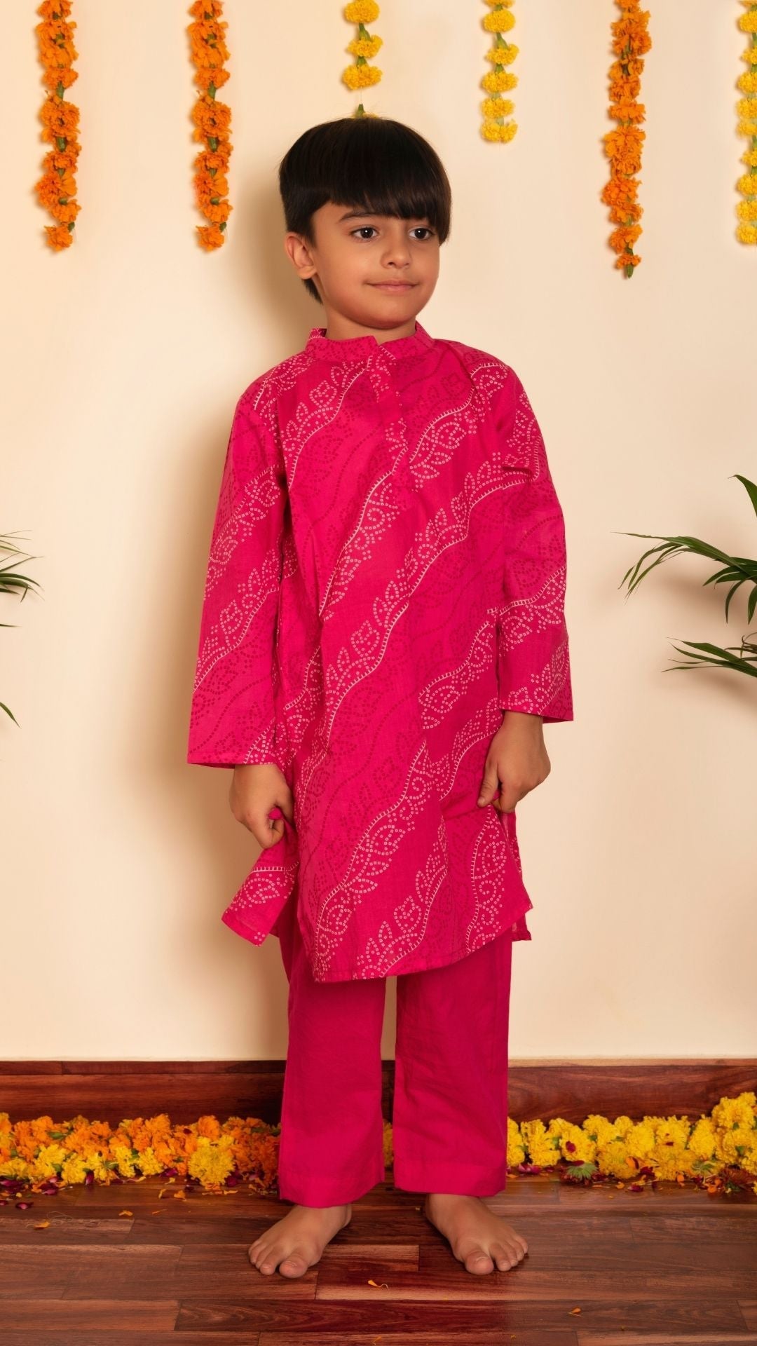 Bachpan bhendhaj pink kurta set - Pomcha Jaipur