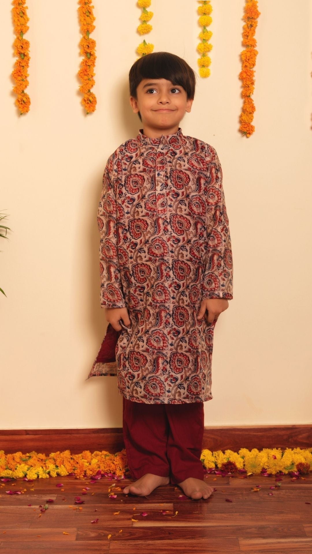 BACHPAN GULBAGH KURTA PANT SET - Pomcha Jaipur