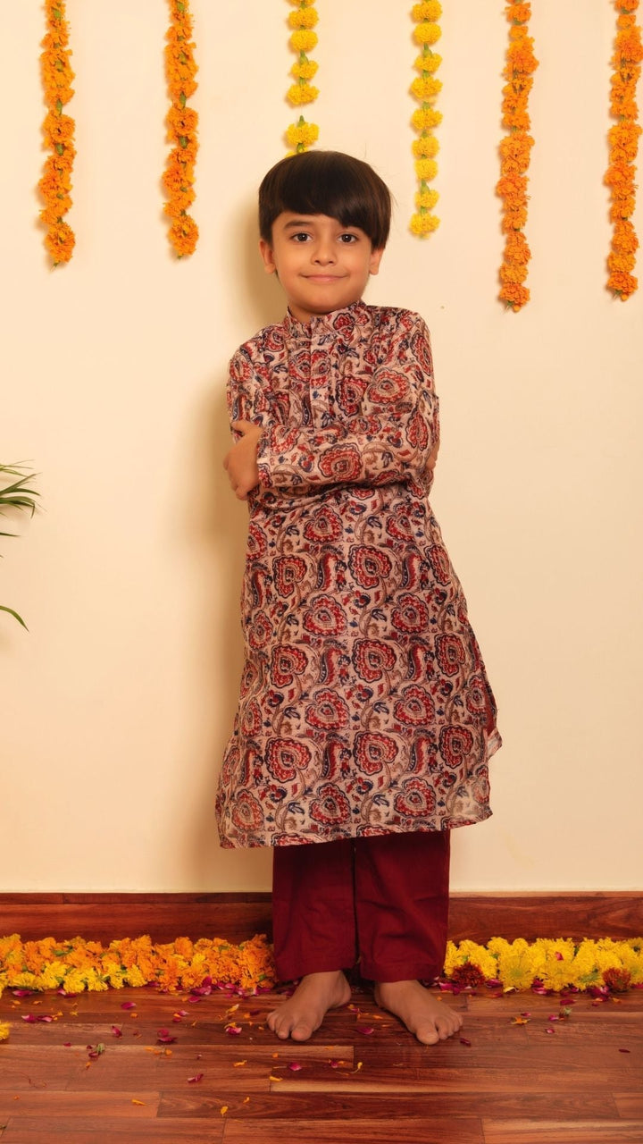 BACHPAN GULBAGH KURTA PANT SET - Pomcha Jaipur