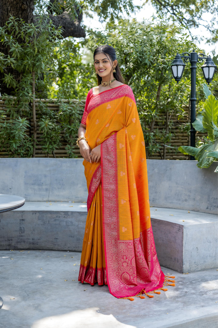 Premium Banarasi saree with zari butties for American wedding wear