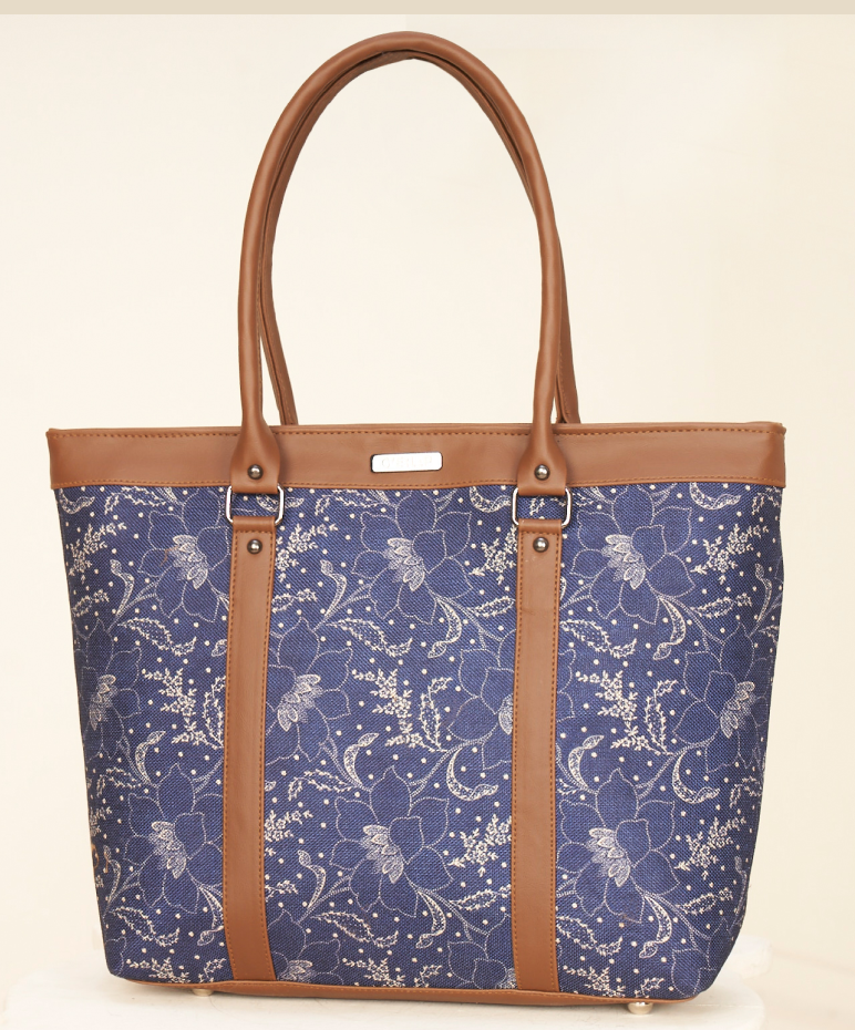 Vibrant Printed Polycotton Jute Tote Bag | Stylish Utility for Everyday Use