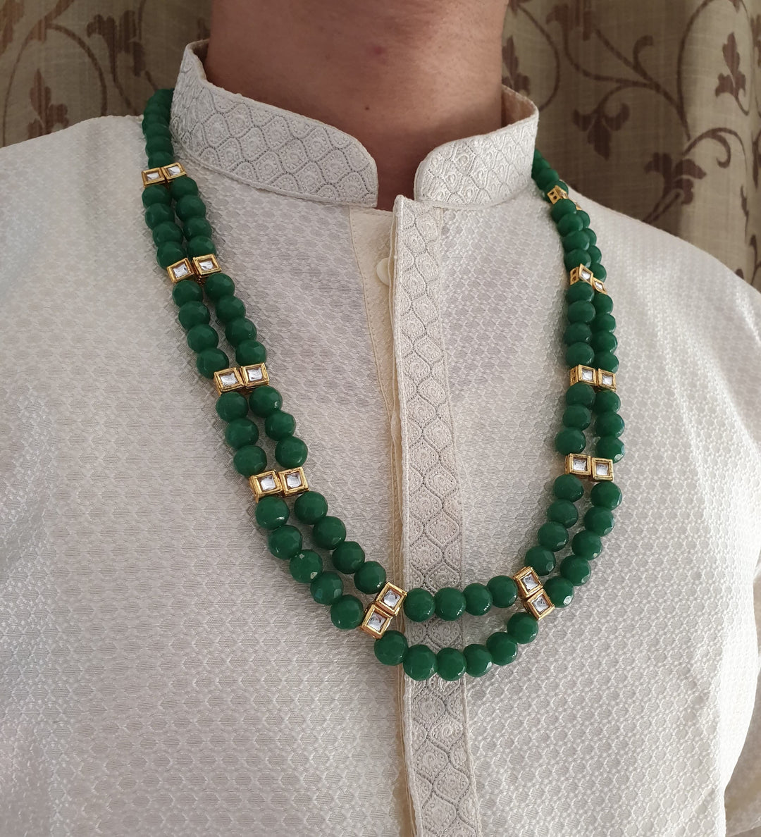 Handcrafted Pearl & Bead Groom Mala Necklace | Traditional Wedding Accessory