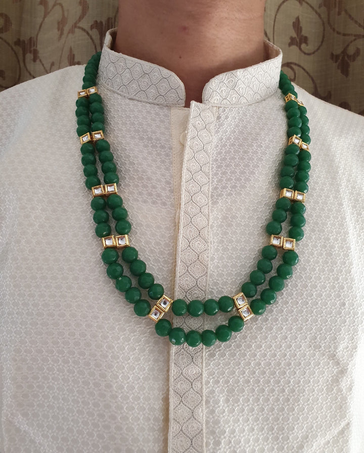 Handcrafted Pearl & Bead Groom Mala Necklace | Traditional Wedding Accessory