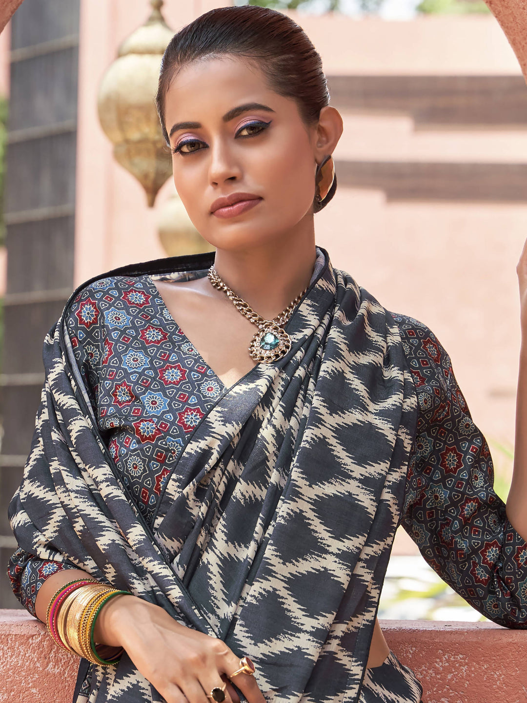 Vibrant color luxurious fabric exclusive attire crafted for elegance and style.