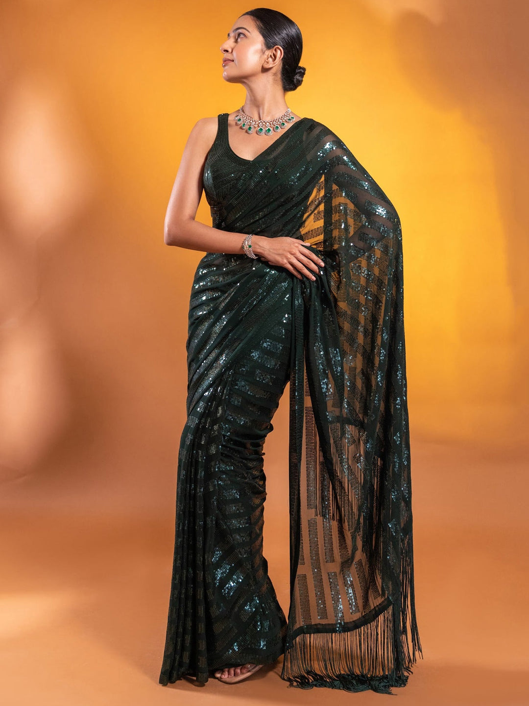 Vibrant color luxurious fabric exclusive attire crafted for elegance and style.