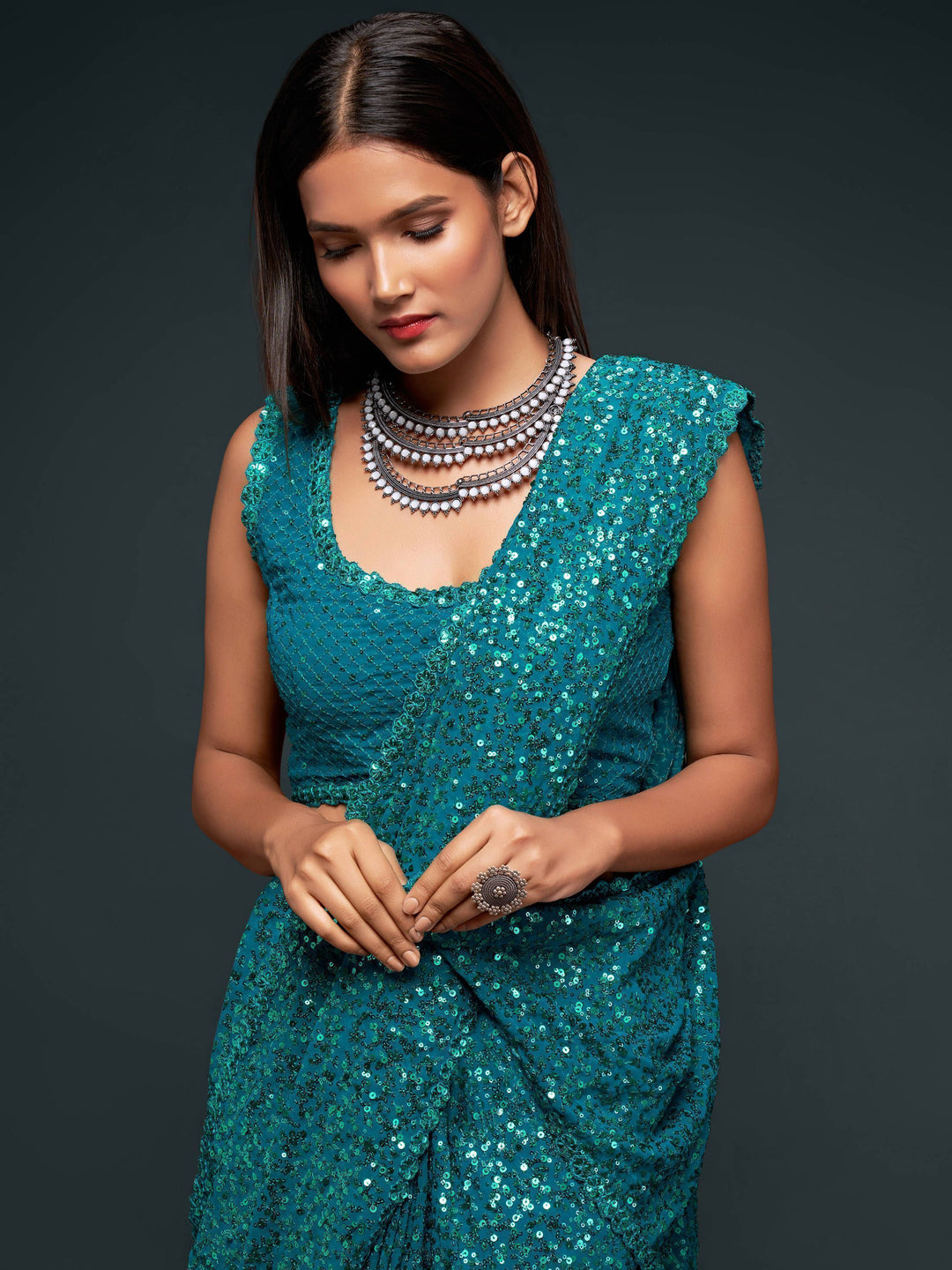 Vibrant color luxurious fabric exclusive attire crafted for elegance and style.