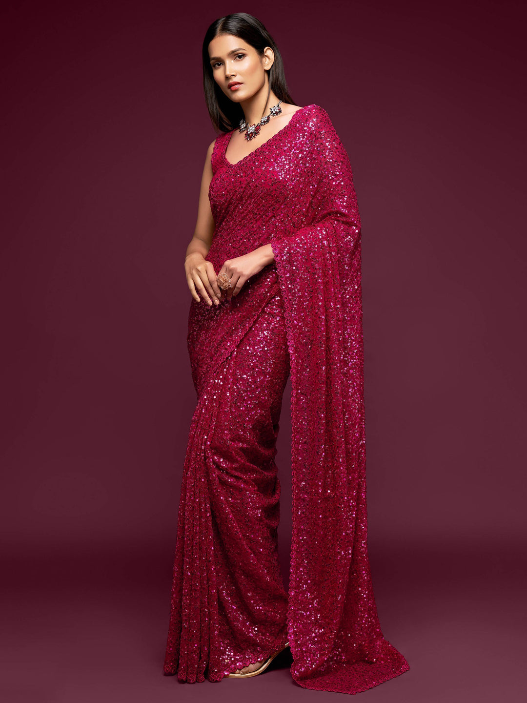 Vibrant color luxurious fabric exclusive attire crafted for elegance and style.