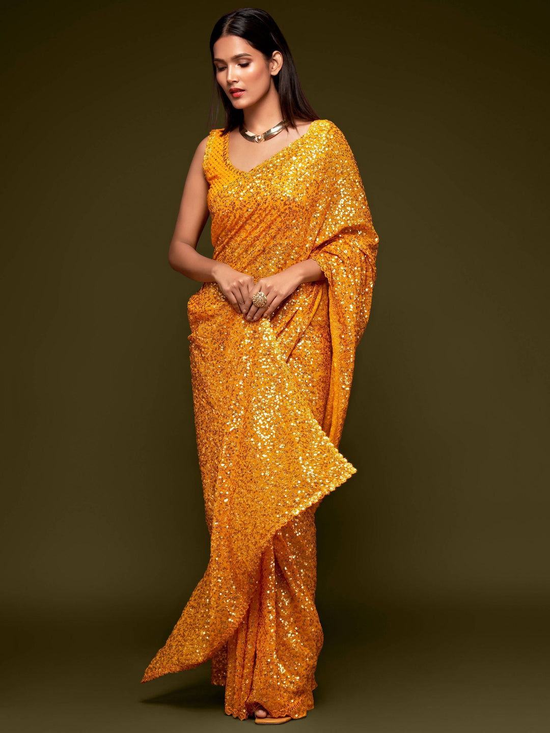 Vibrant color luxurious fabric exclusive attire crafted for elegance and style.