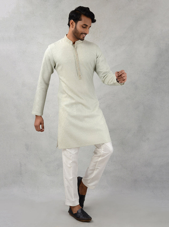 Men’s Soft Georgette Kurta Pajama with Traditional Embroidery