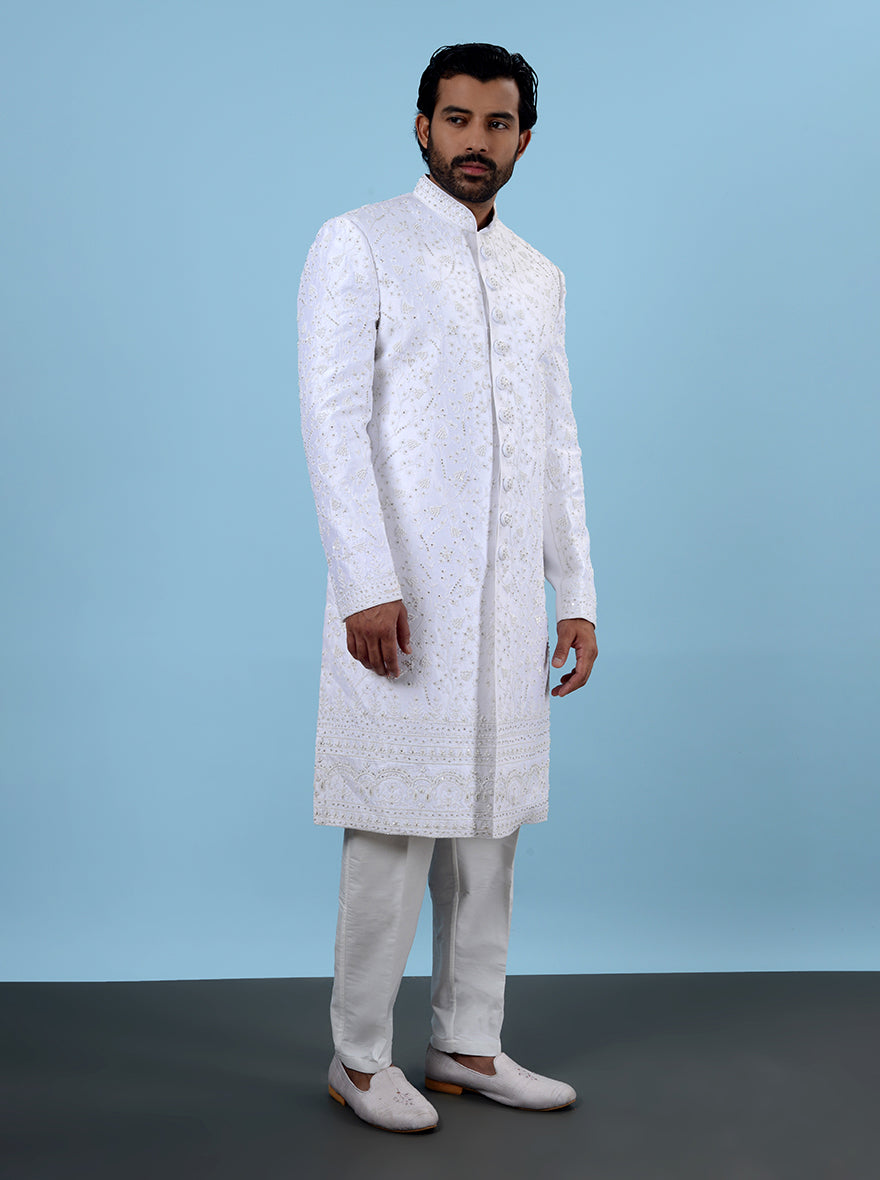 Stylish light-pink sherwani, ideal for special occasions and celebrations in the USA.