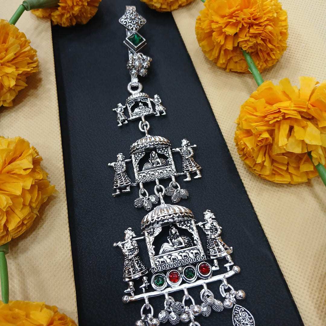 Designer oxidised Juda, perfect for traditional saree wear.